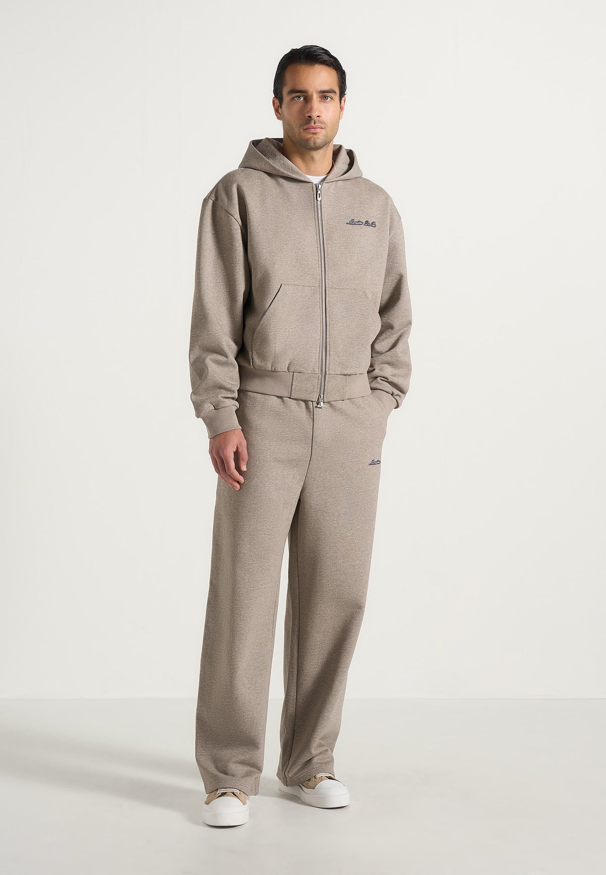 JS002 - Unisex Signature Relaxed Fit Zip Hoodie - Taupe
