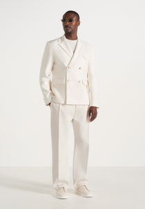 Didier - Double Breasted Tailored Suit Blazer - Off White