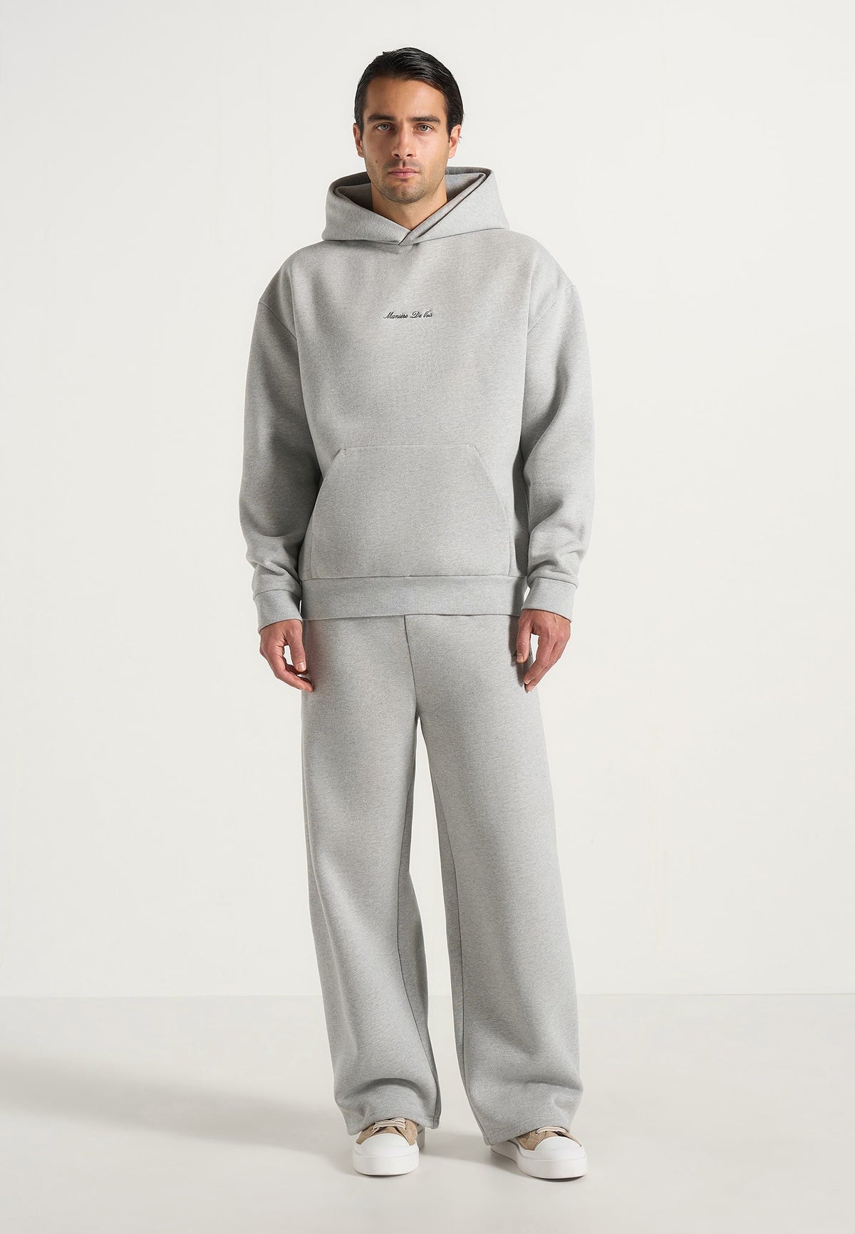 JS001 - Unisex Signature Relaxed Fit Hoodie - Grey Marl
