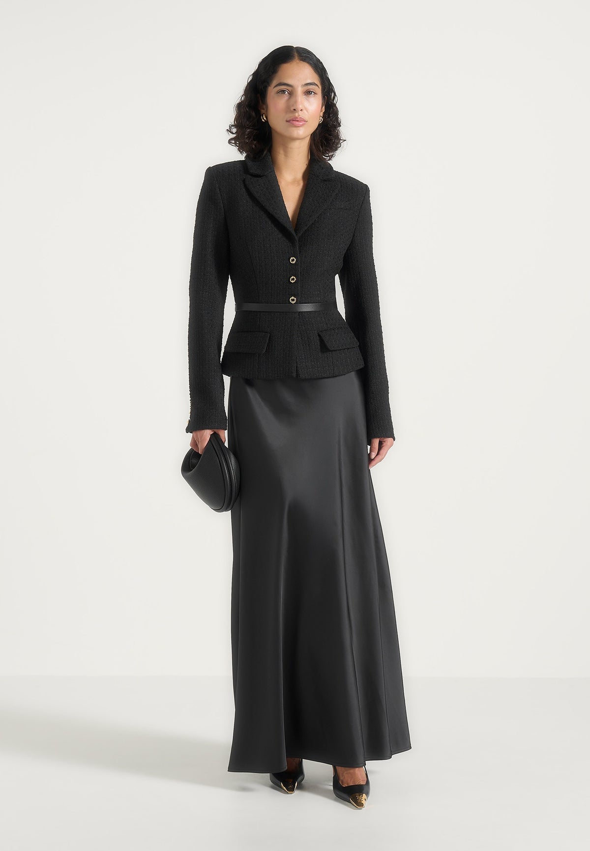 grace-boucle-and-satin-belted-blazer-maxi-dress-black