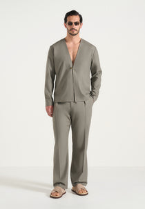 Lars - Minimal Kimono Linen-Blend Blazer - Khaki