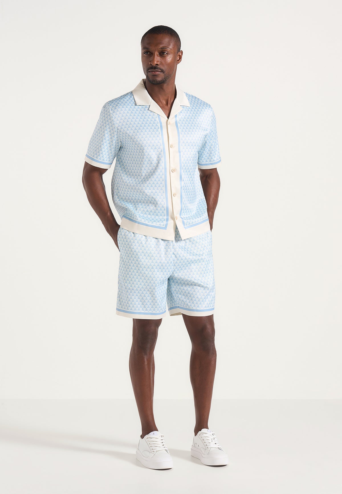 Jordan - Eiffel Monogram Shorts - Pale Blue