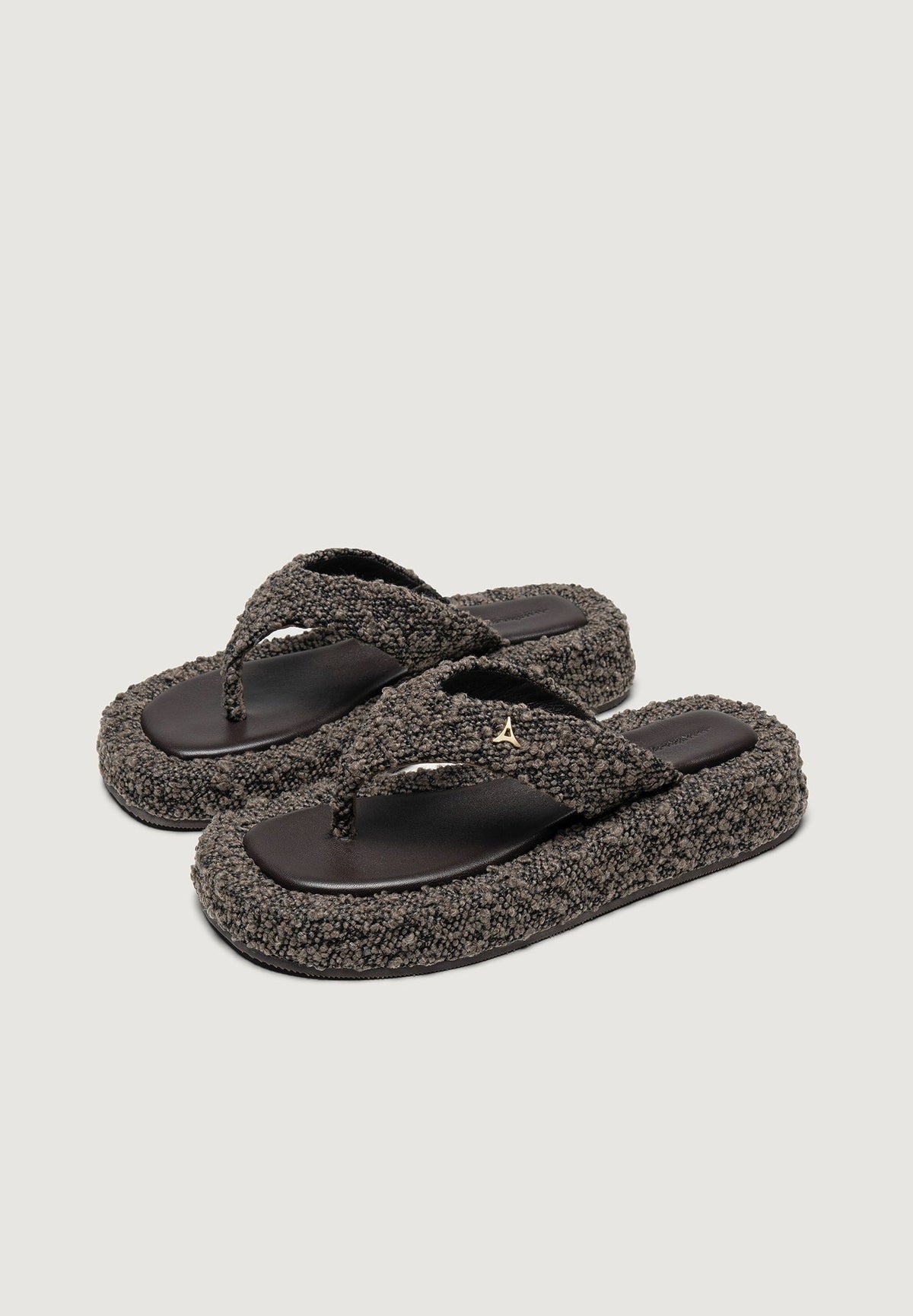Rosalie - Boucle Flatform Sandals - Brown