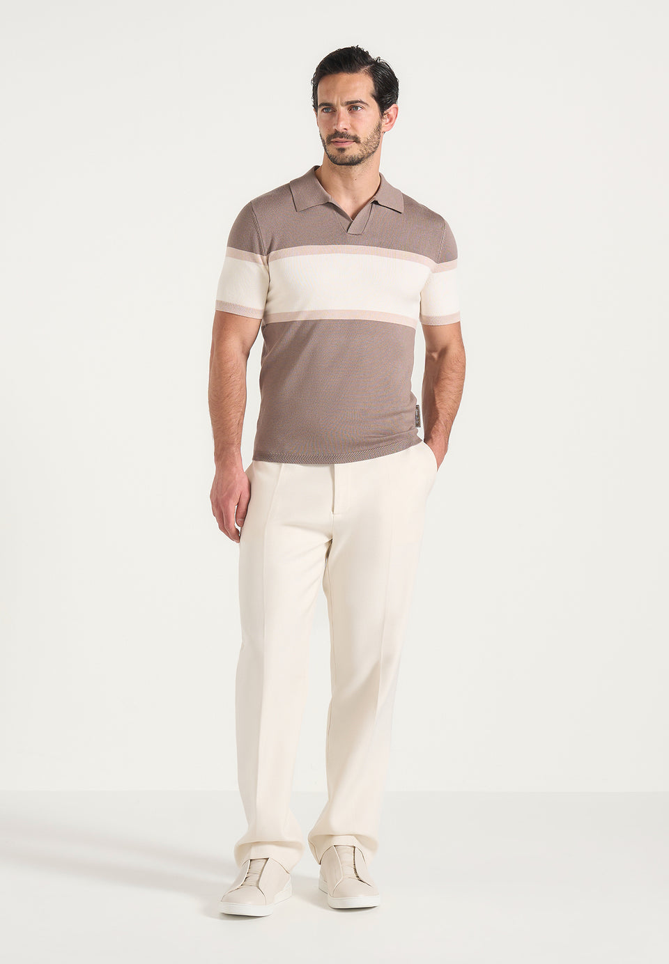 enzo-colour-block-polo-top-mushroom