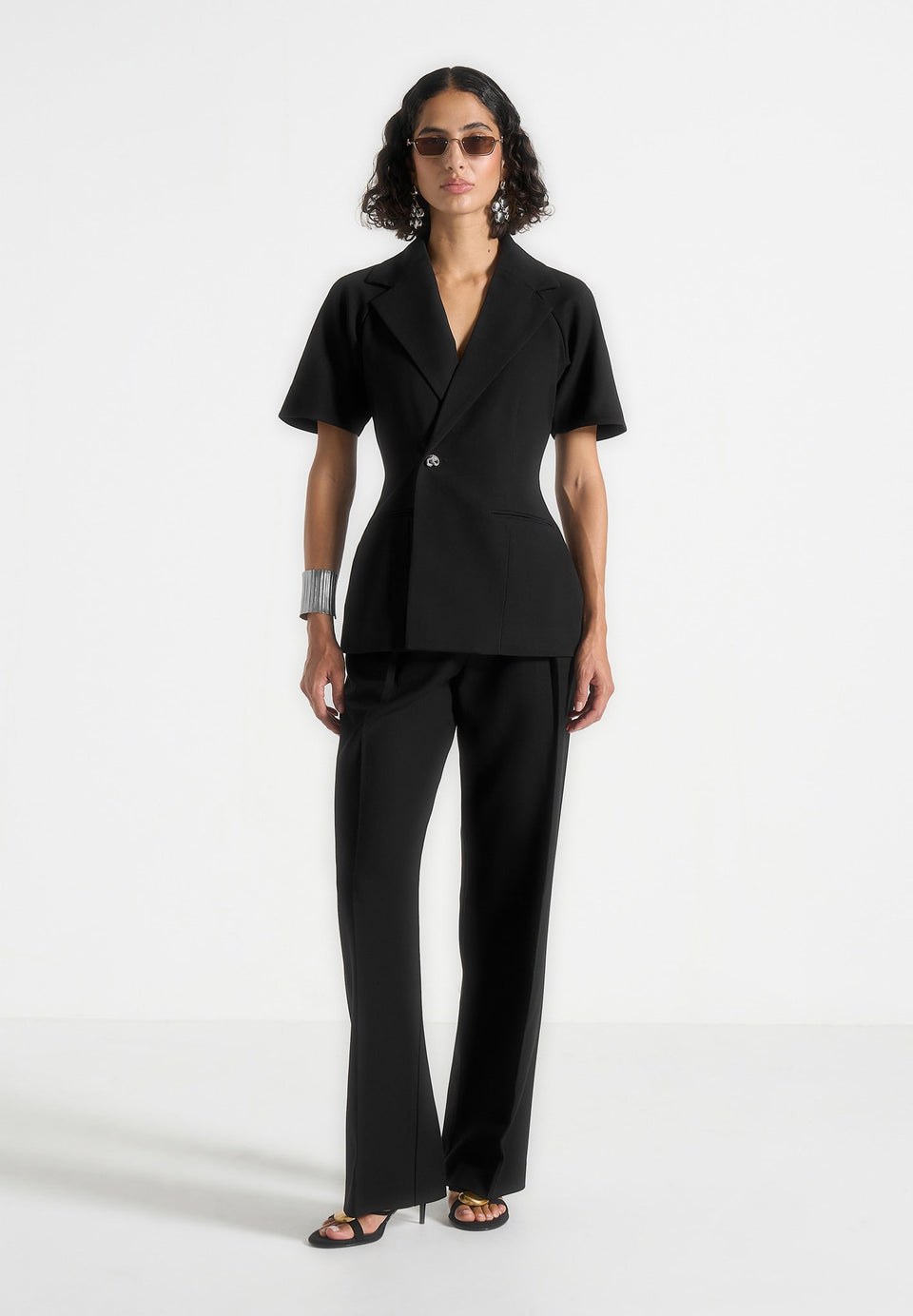 malika-double-breasted-short-sleeve-blazer-black