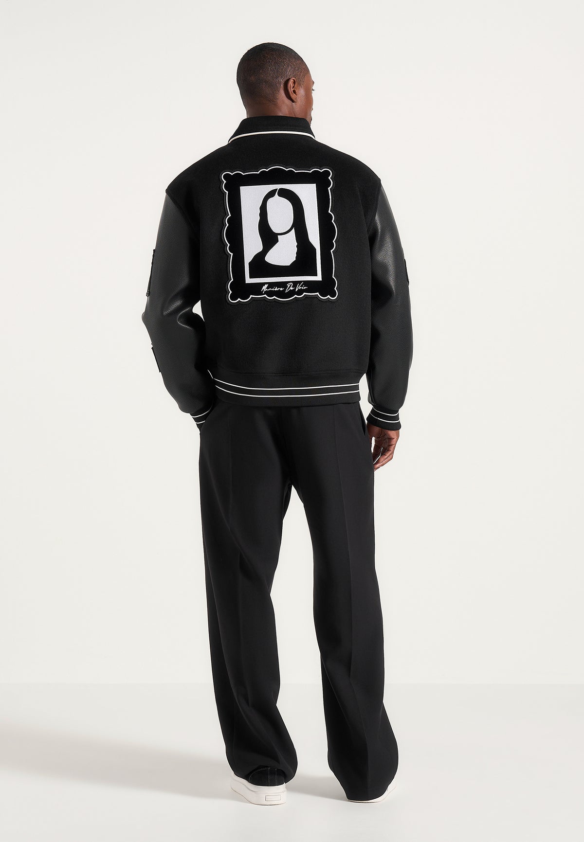 Mona Lisa - Wool-Blend Varsity Jacket - Black