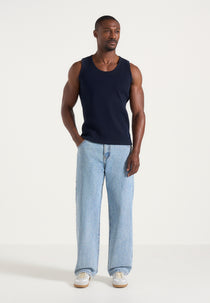 VS001 - Ribbed Cotton Tank Top - Navy