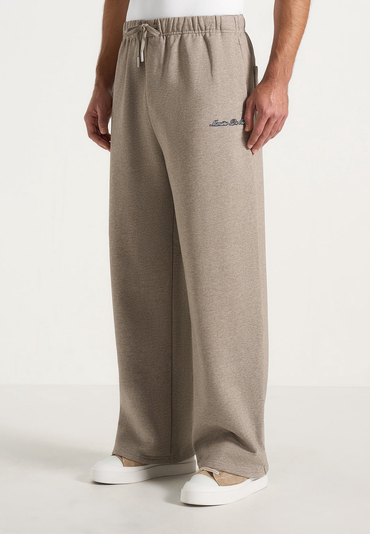 JS003 - Unisex Signature Wide Leg Sweatpants - Taupe