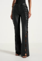 ambre-leather-lace-up-flared-trousers-black