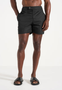 Brian - Polished Nylon Swim Trunks - Black