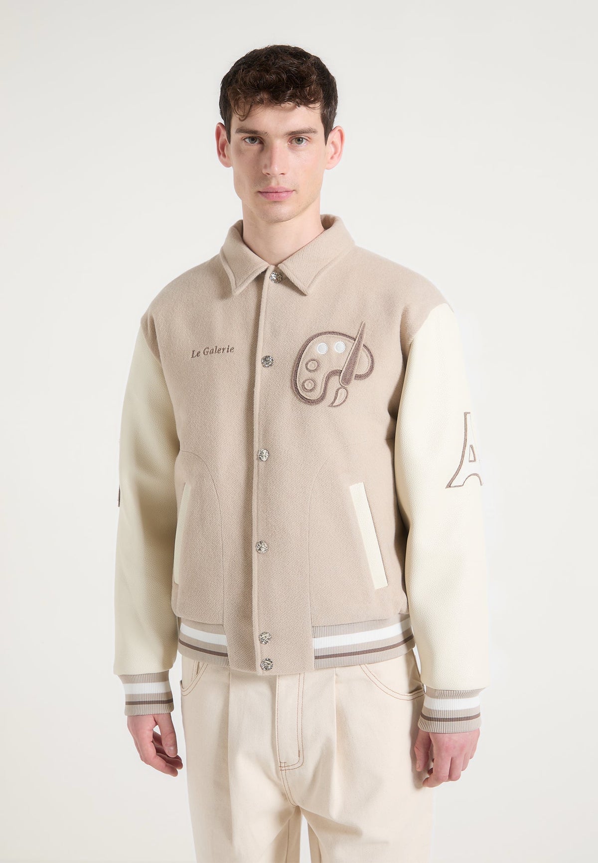 le-galerie-wool-blend-varsity-jacket-beige