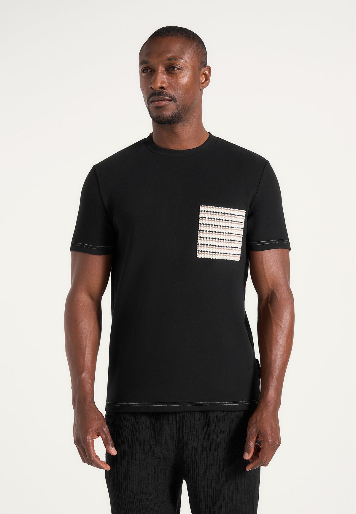 Joris - Whipstitch Pocket Detail T-Shirt - Black