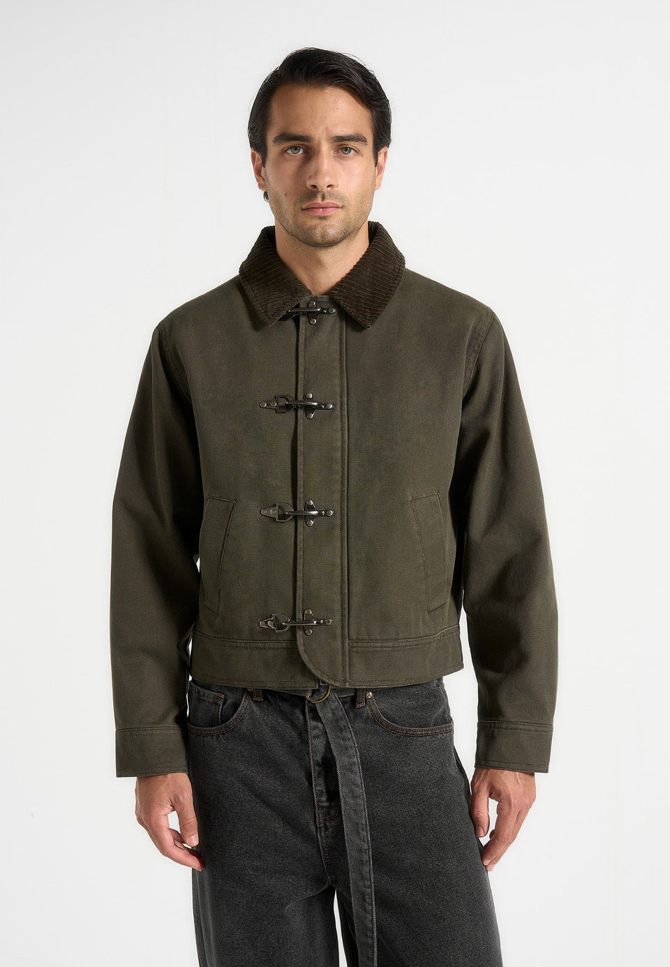 nino-clasp-detail-contrast-stitch-gabardine-jacket-olive