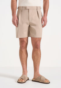 Paolo - Tailored Pleated Shorts - Beige