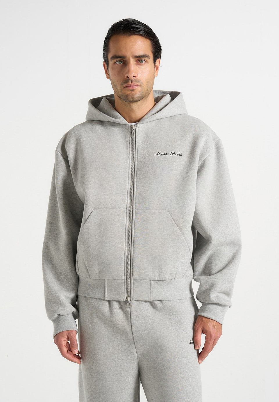js002-unisex-signature-relaxed-fit-zip-hoodie-marl-grey