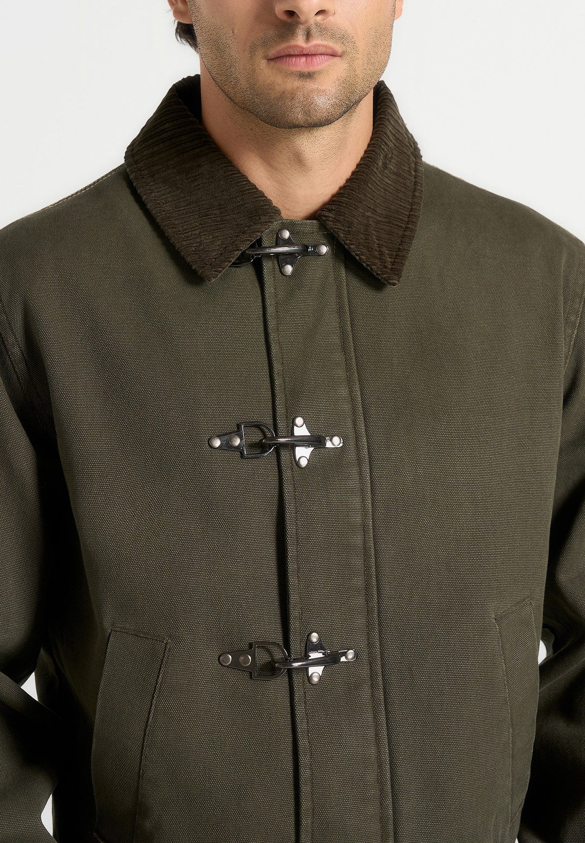 nino-clasp-detail-contrast-stitch-gabardine-jacket-olive