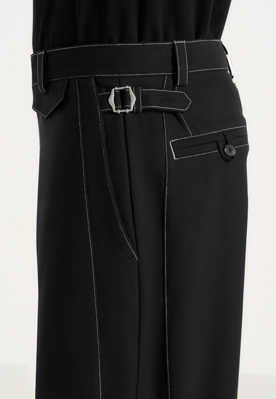 marceau-contrast-stitch-barrel-leg-trousers-black