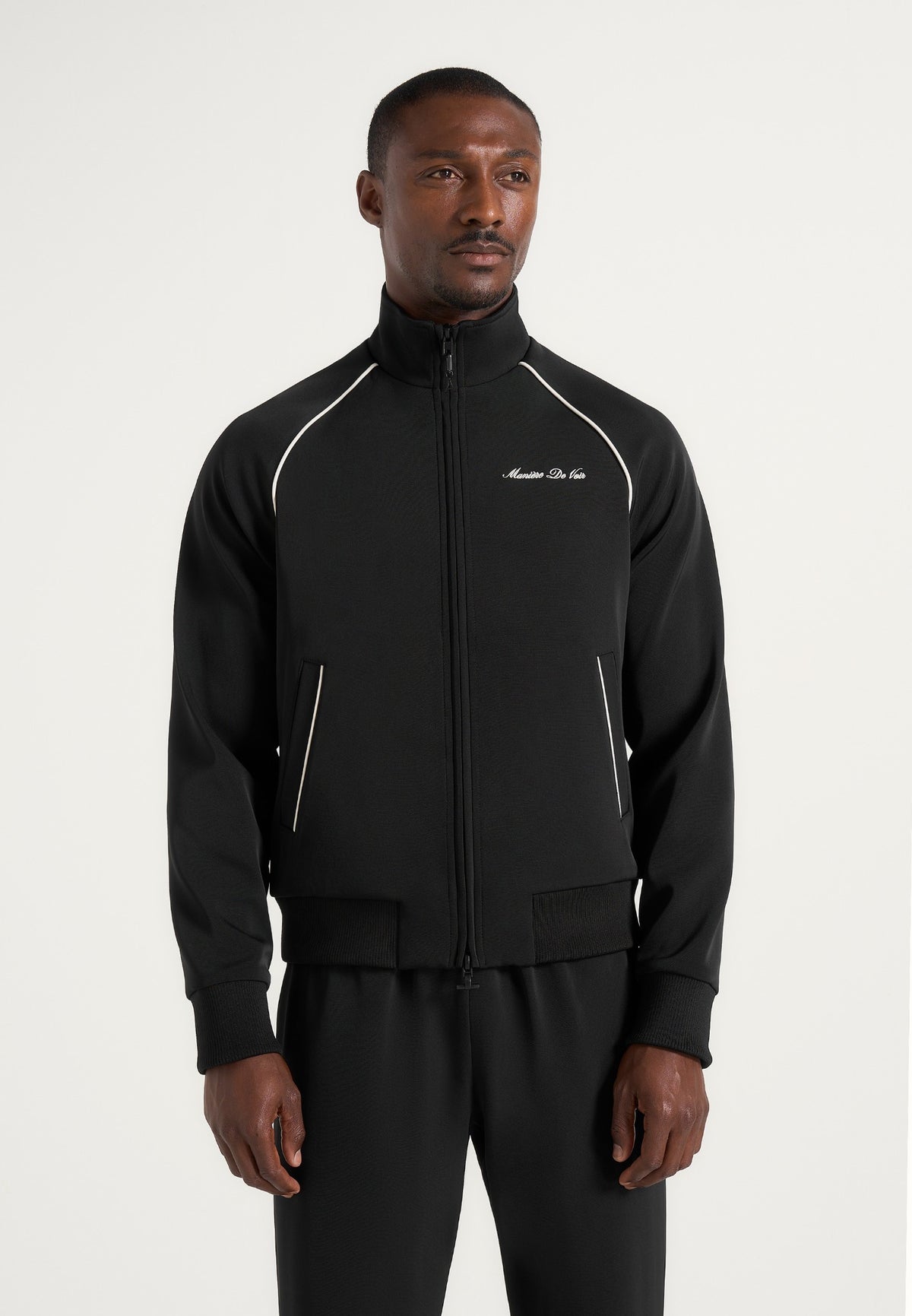 Signature Piped Track Jacket - Black
