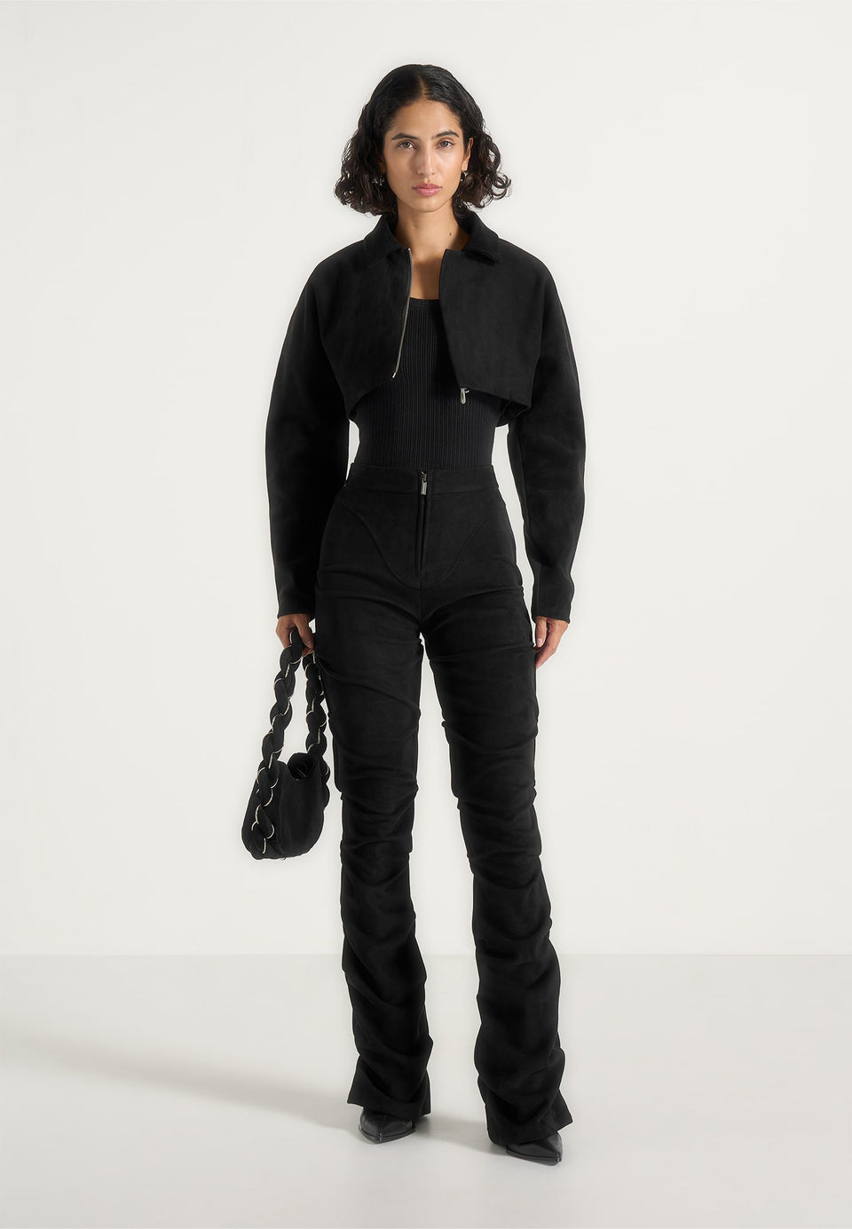 caroline-tacked-suede-fit-and-flare-trousers-black