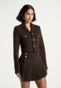 Daphina - Tailored Wool Jacket - Brown