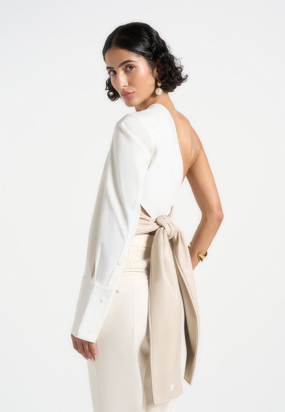 coralie-one-sleeve-leather-wrap-top-white