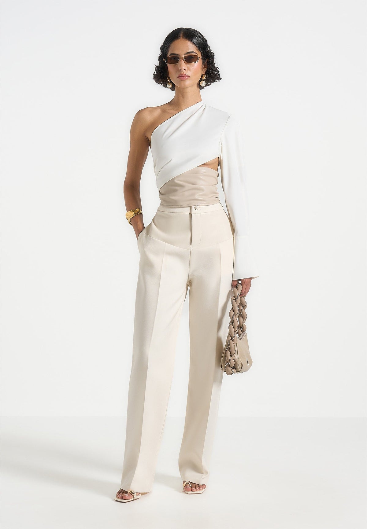 coralie-one-sleeve-leather-wrap-top-white