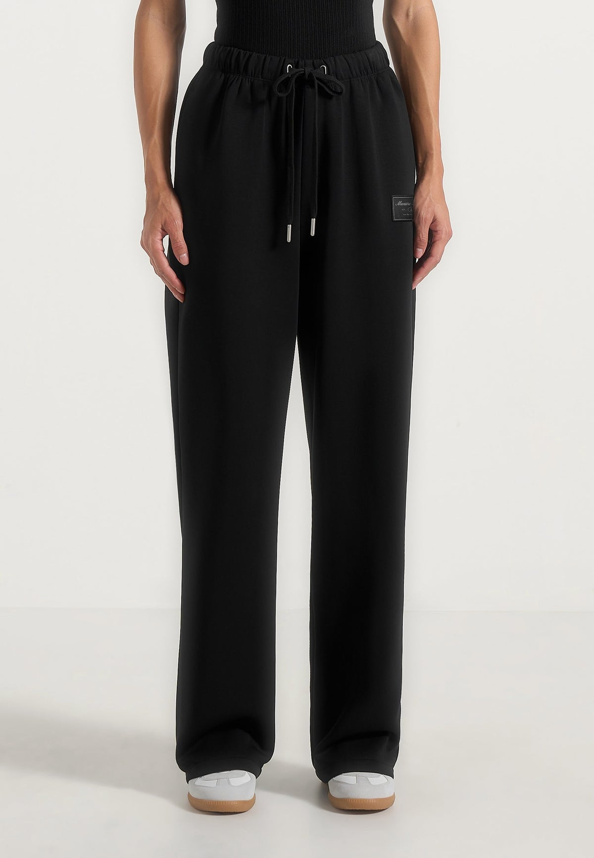 Avery - Unisex Neoprene Relaxed fit Sweatpants - Black