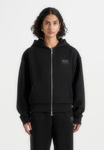 ray-unisex-neoprene-cropped-zip-hoodie-black