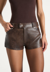 Samia - Vintage Mini Shorts - Brown