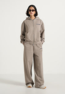 JS002 - Unisex Signature Relaxed Fit Zip Hoodie - Taupe