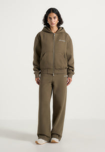 JS002 - Unisex Signature Relaxed Fit Zip Hoodie - Olive