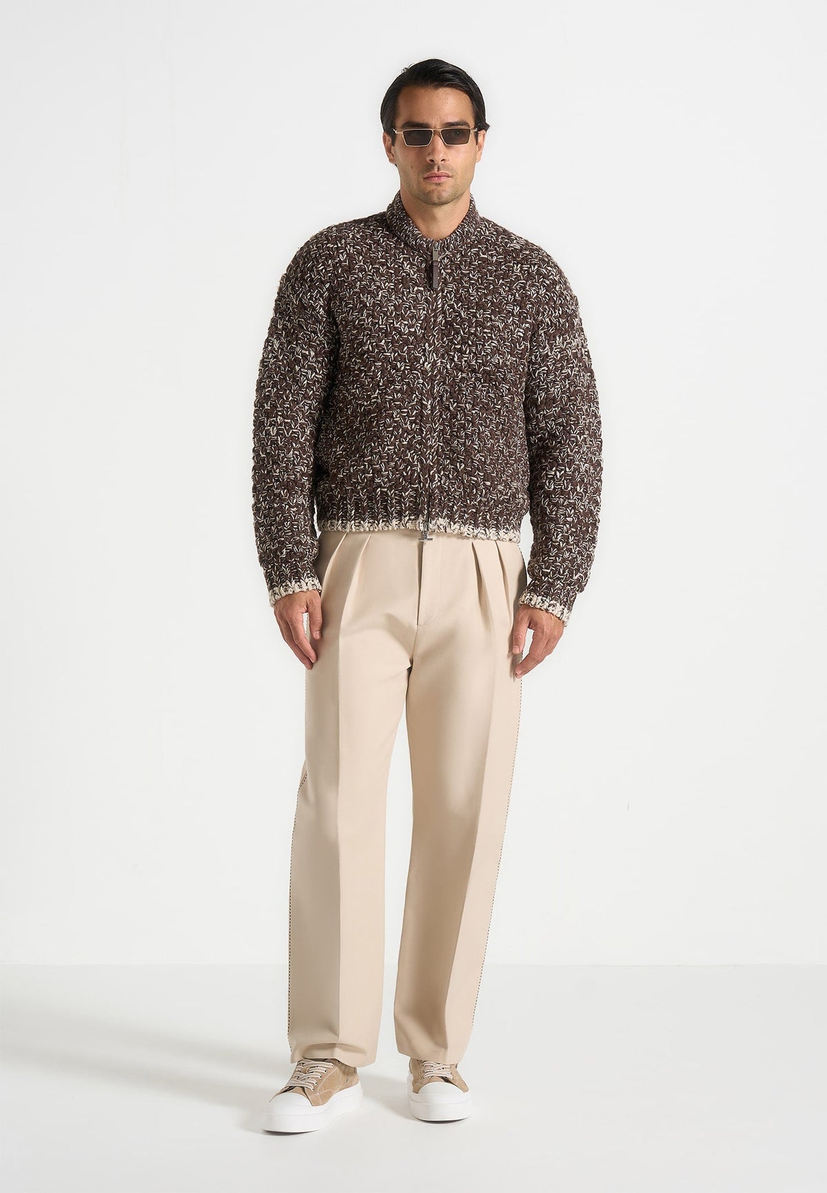 darel-speckled-knit-bomber-jacket-brown