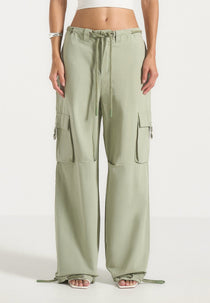 Rosa - Ripstop Parachute Cargo Pants - Sage