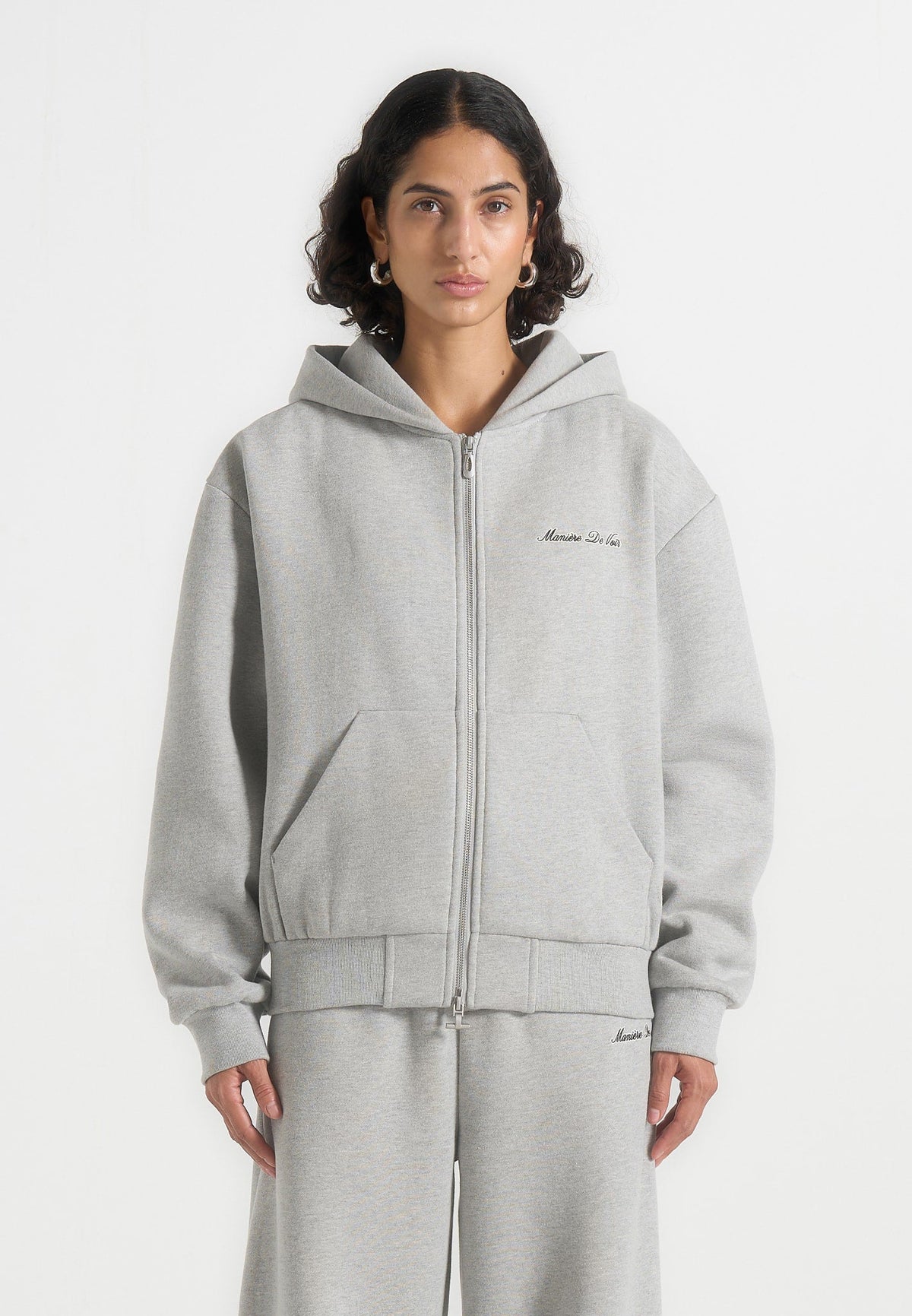 js002-unisex-signature-relaxed-fit-zip-hoodie-marl-grey