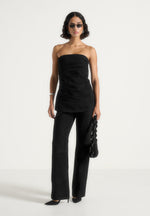 laurena-suede-tacked-longline-bandeau-top-black