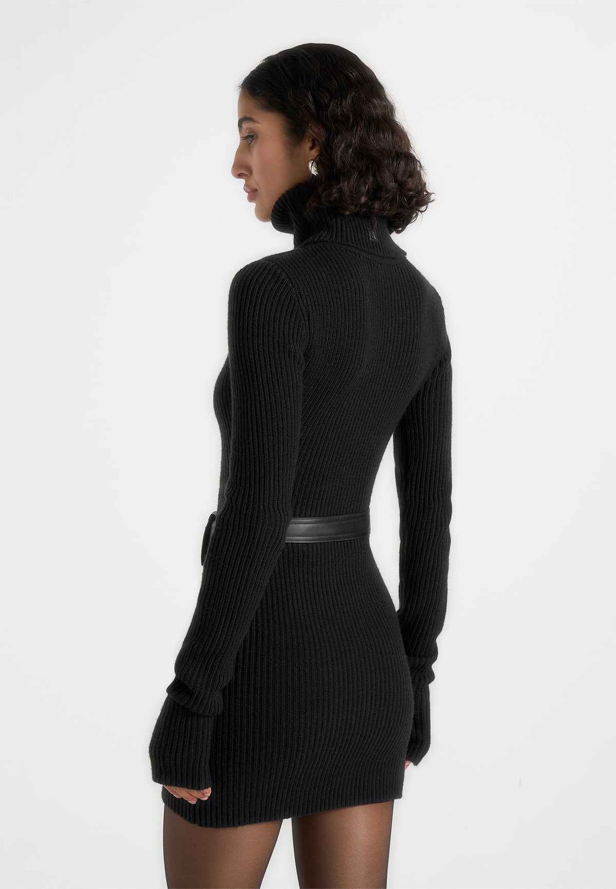 kalia-turtleneck-knitted-mini-dress-with-belt-black