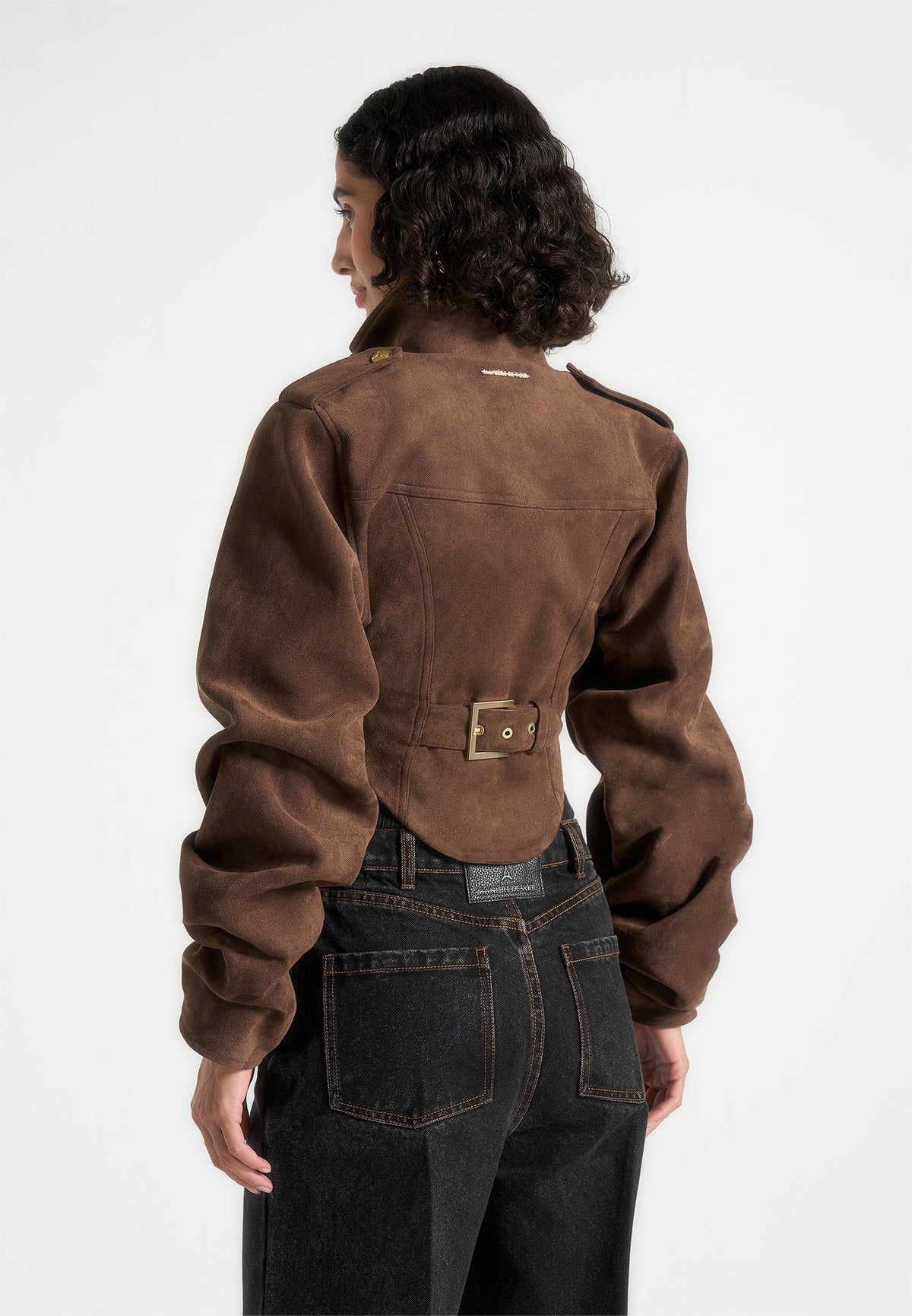 solange-suede-tacked-sleeve-corset-jacket-brown