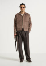 michel-suede-jacket-with-revere-collar-taupe