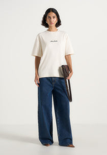 TS001 - Unisex Signature Relaxed Fit Cotton T-Shirt - Cream