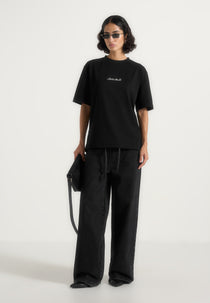 TS001 - Unisex Signature Relaxed Fit Cotton T-Shirt - Black