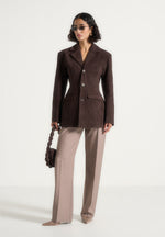 claire-suede-wide-shoulder-cinch-waist-blazer-brown