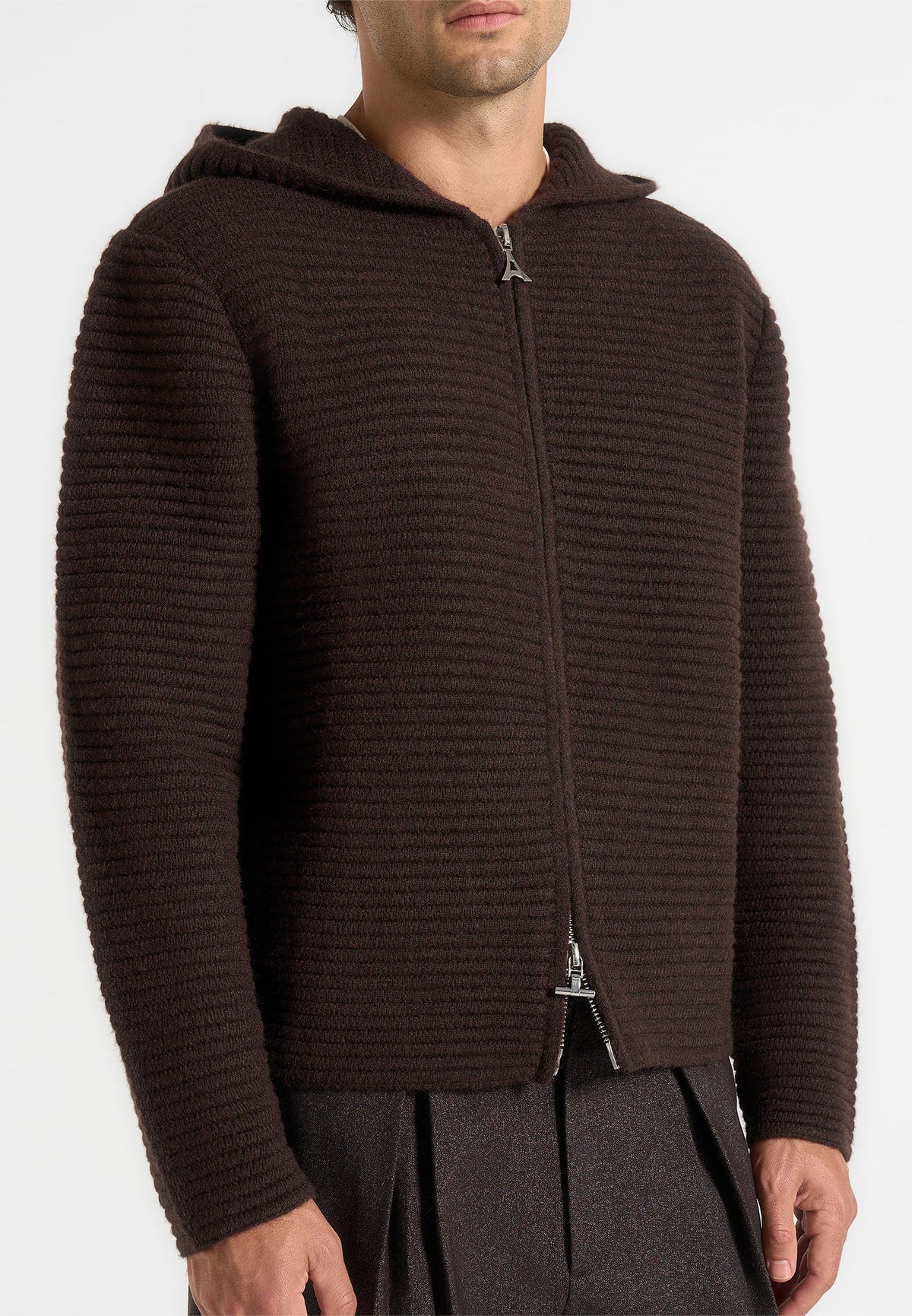 eden-unisex-ribbed-knit-zip-up-hoodie-brown