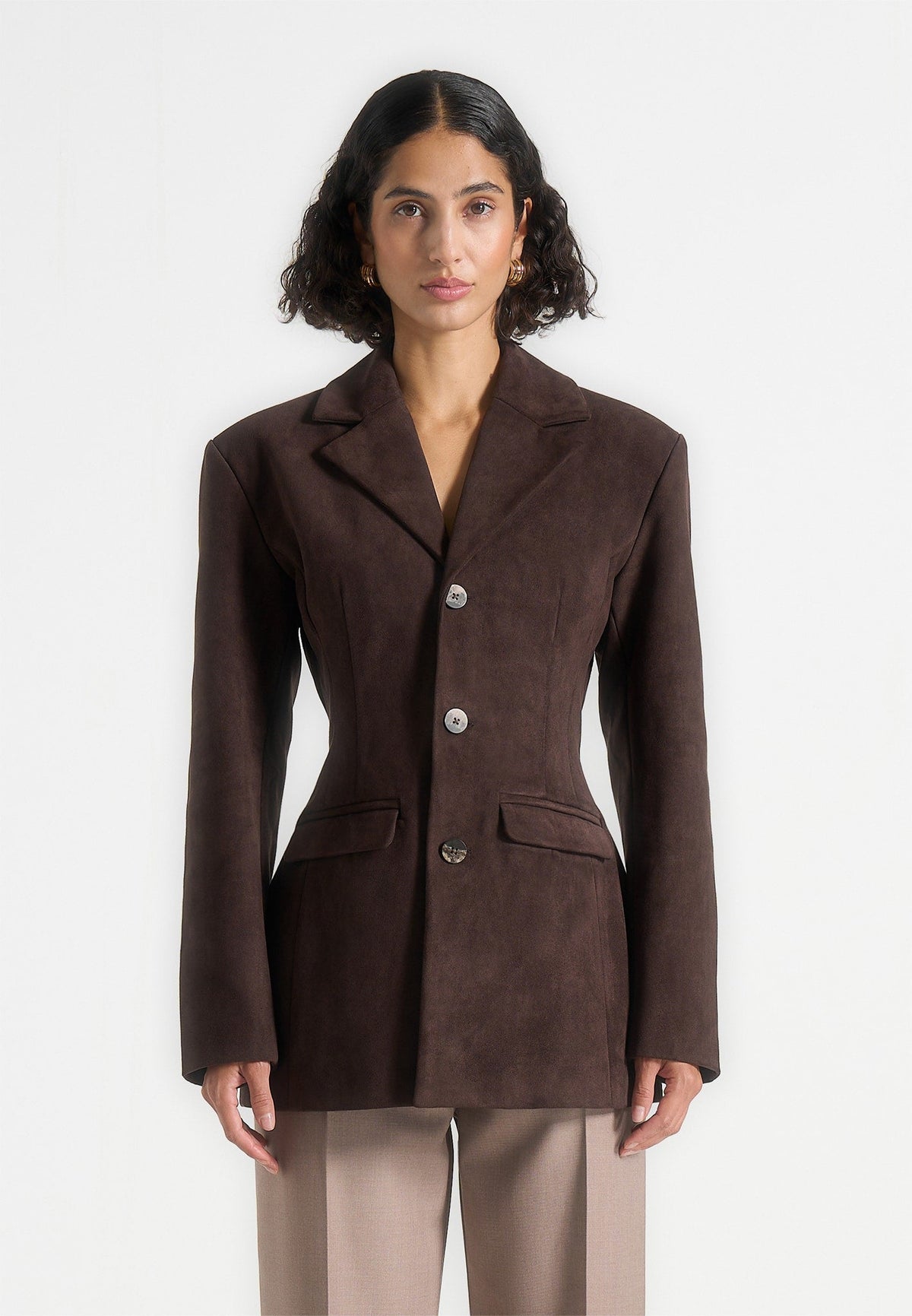 claire-suede-wide-shoulder-cinch-waist-blazer-brown