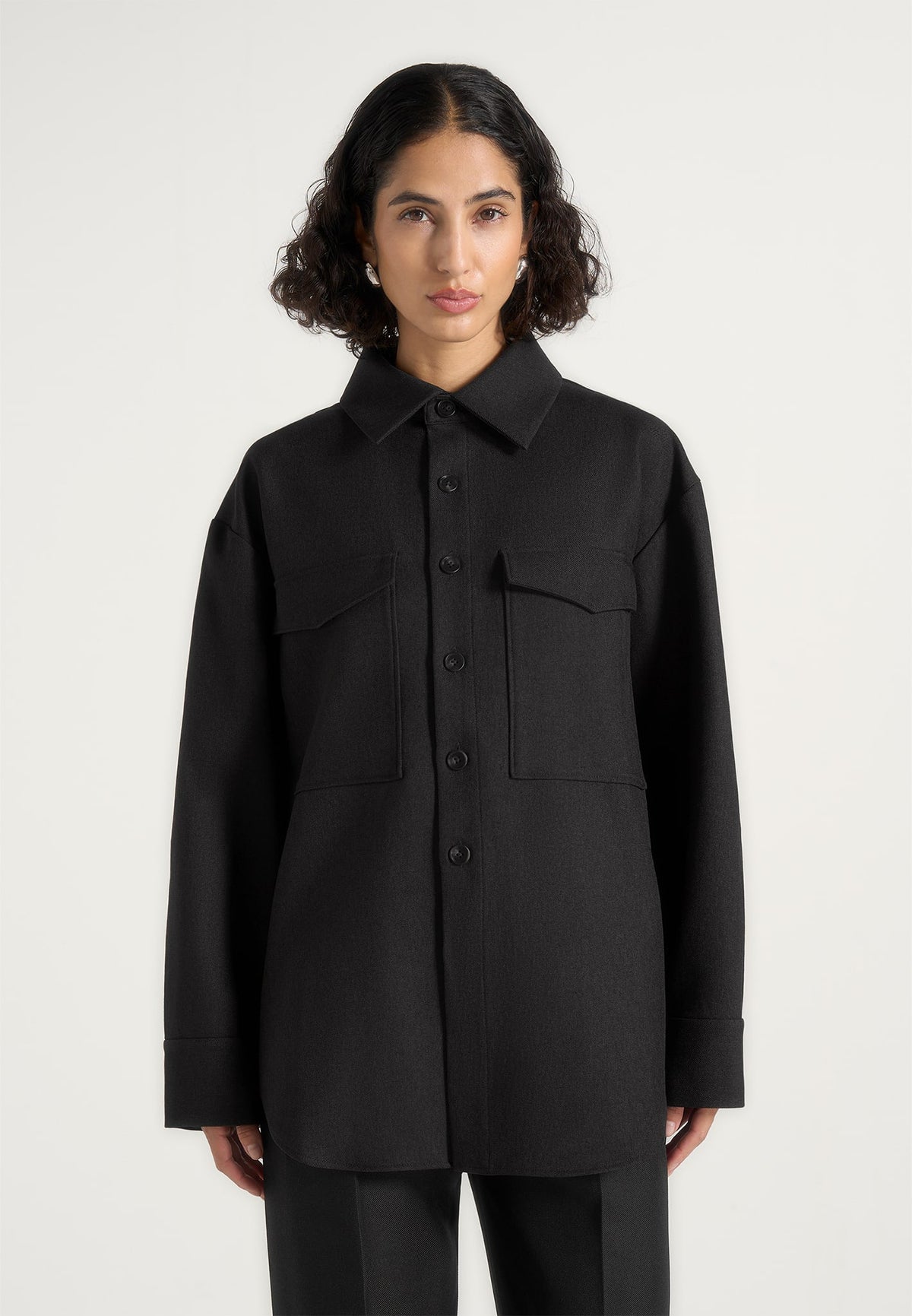 Joy - Tailored Oversized Shirt - Black