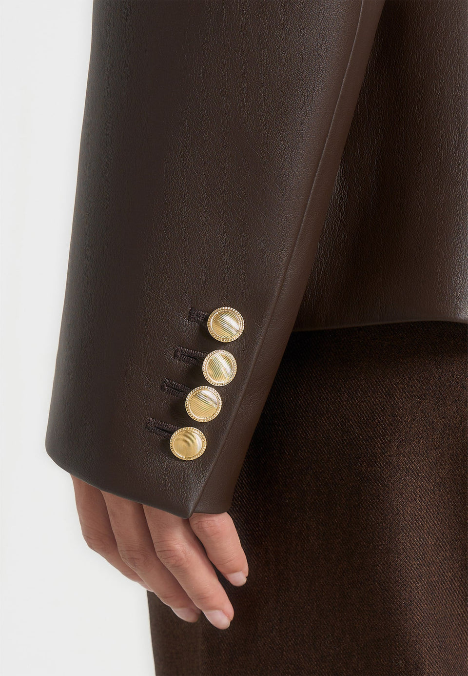 ina-leather-cinched-waist-kimono-blazer-brown