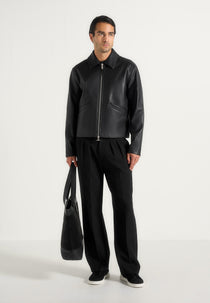 Yves - Minimal Leather Jacket - Black