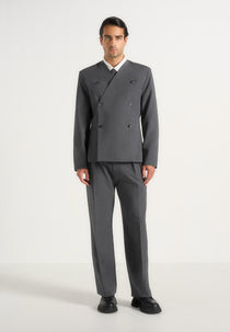 Timeo - Tailored Kimono Wool-Blend Blazer - Grey