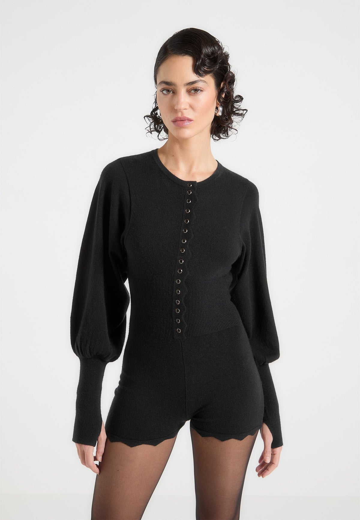 michele-knitted-scallop-hem-romper-black