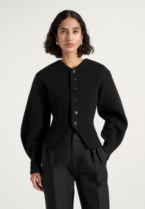 Aya - Wool Hourglass Jacket - Black