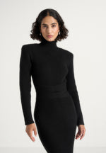 hana-wide-shoulder-knit-dress-with-waist-tie-black